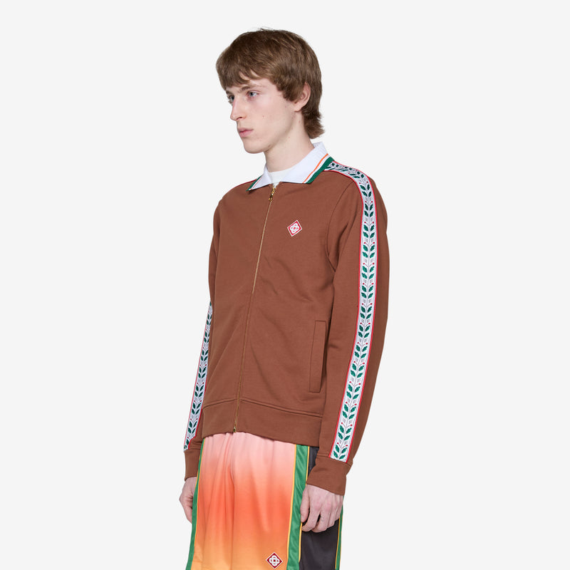 Motosport Laurel Tape Zip Through Sweatshirt Brown Jackets