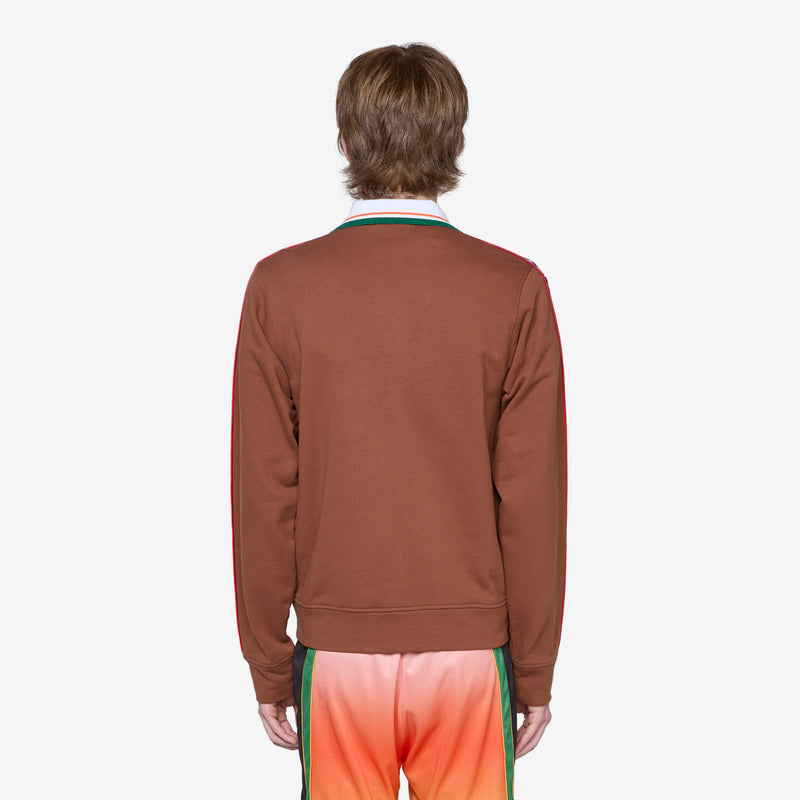 Motosport Laurel Tape Zip Through Sweatshirt Brown Jackets