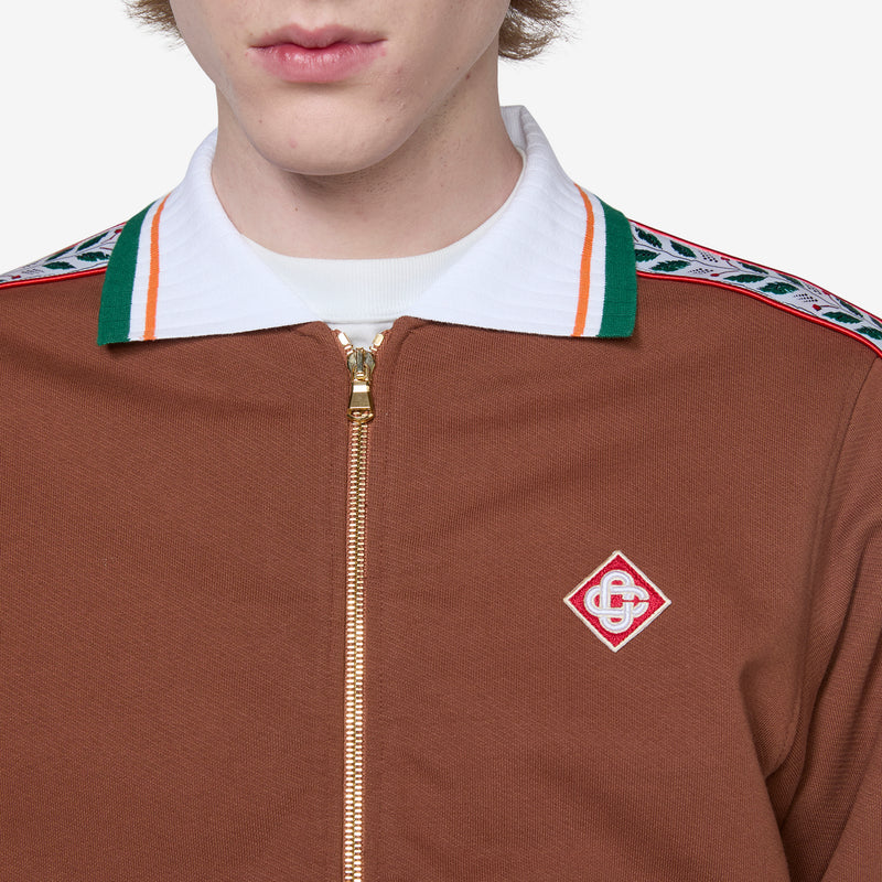 Motosport Laurel Tape Zip Through Sweatshirt Brown Jackets
