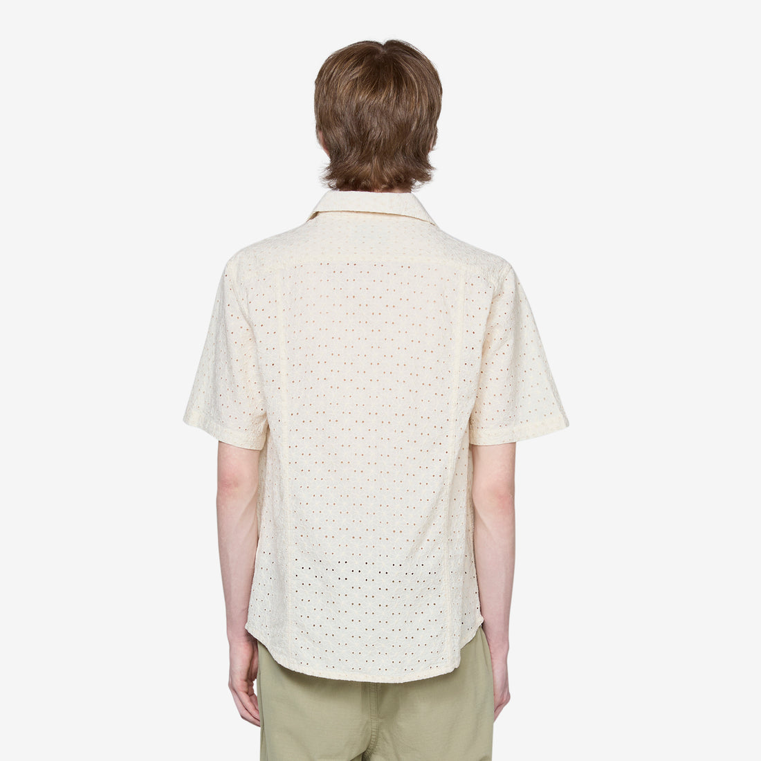 Floral Eyelet Short Sleeve Shirt Natural Shirts