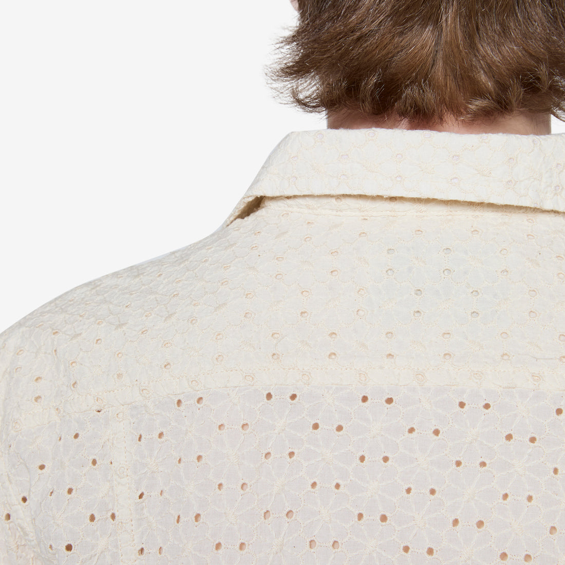 Floral Eyelet Short Sleeve Shirt Natural Shirts