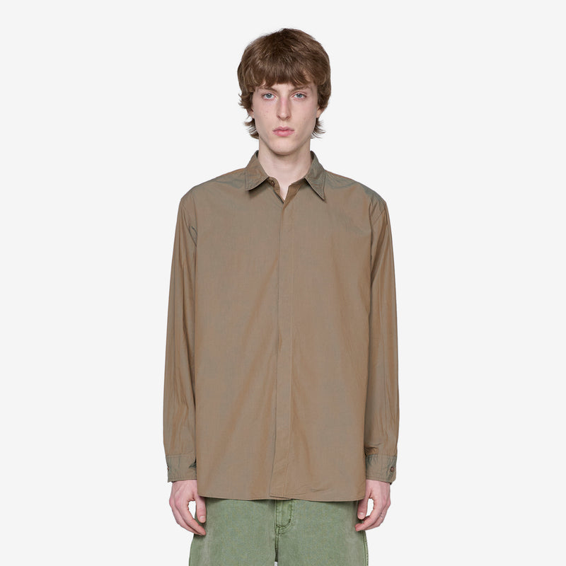Teo Fly Front Shirt Olive
