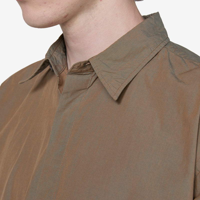 Teo Fly Front Shirt Olive