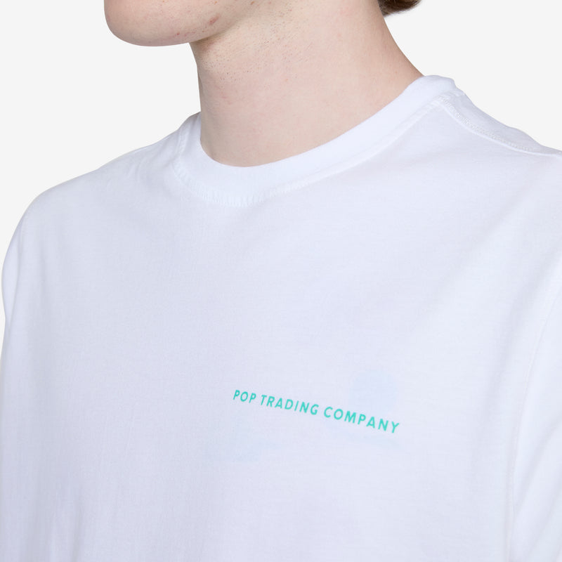 Logo T-Shirt White | Peacock Green