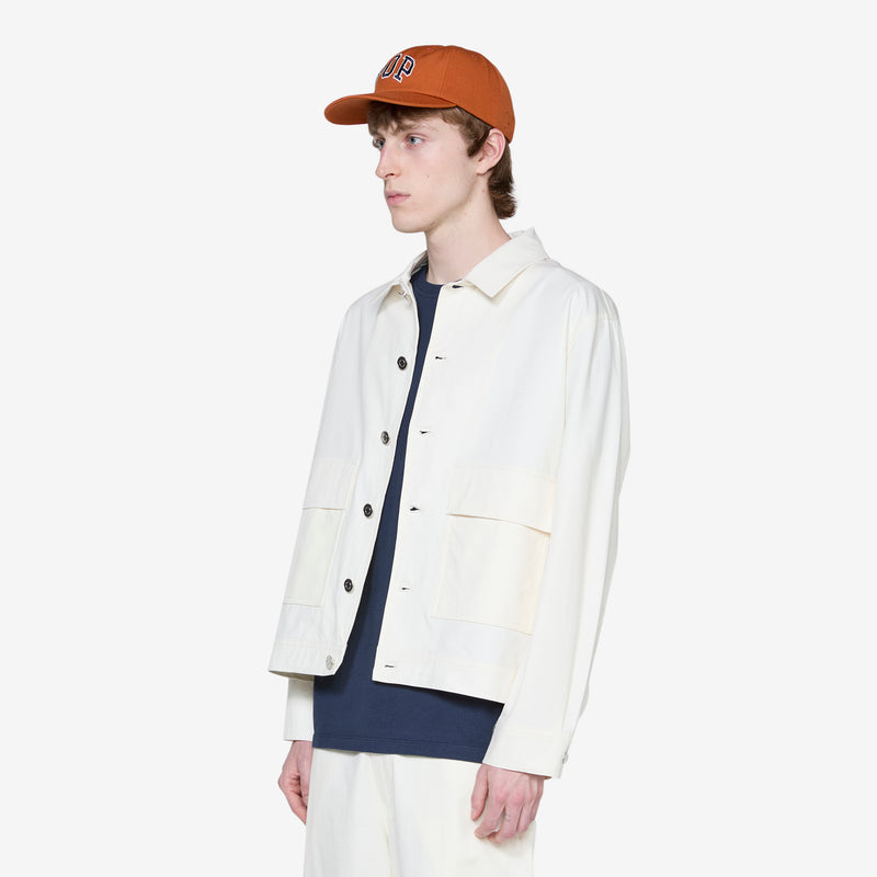 Full Button Linen Jacket Off White