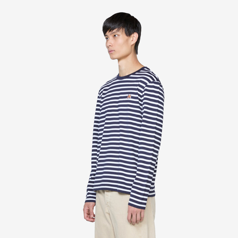 Fox Head Patch Regular Marin T-Shirt Navy Stripes