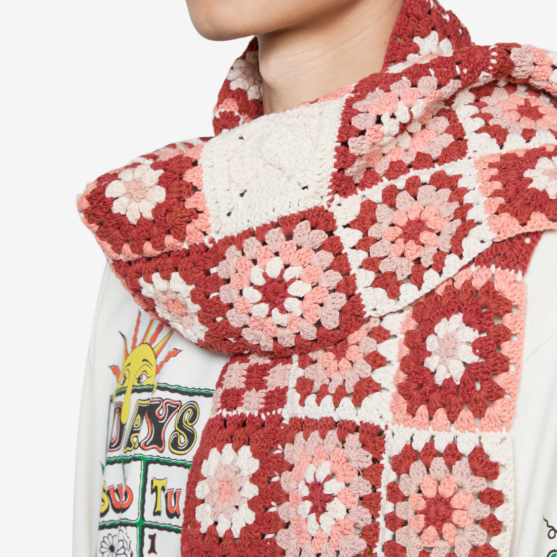 Piece Scarf Ecru Heart Accessories