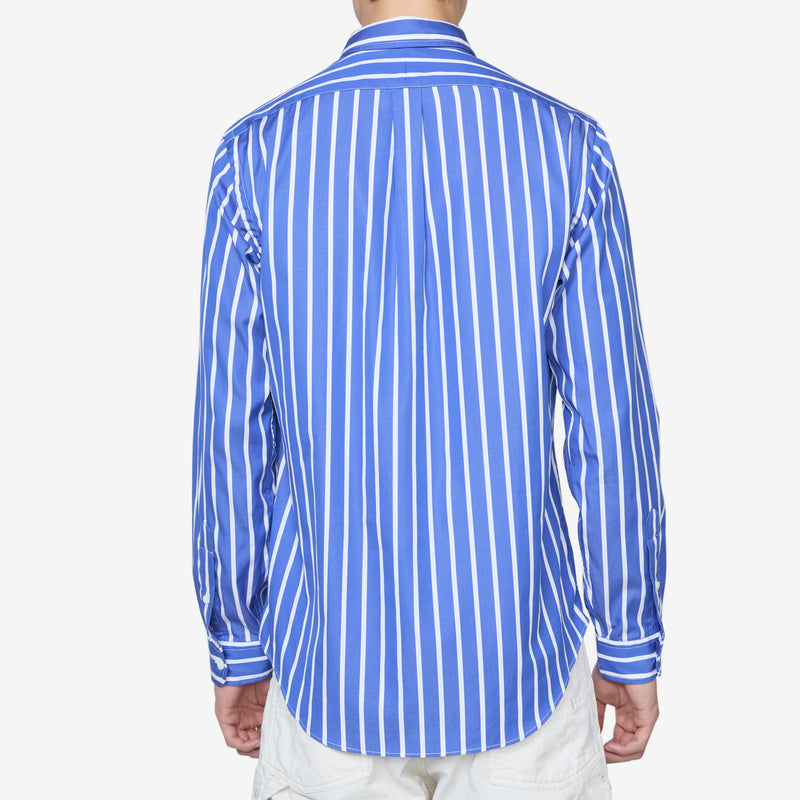 Classic Fit Striped Poplin Workshirt 5170 Blue | White