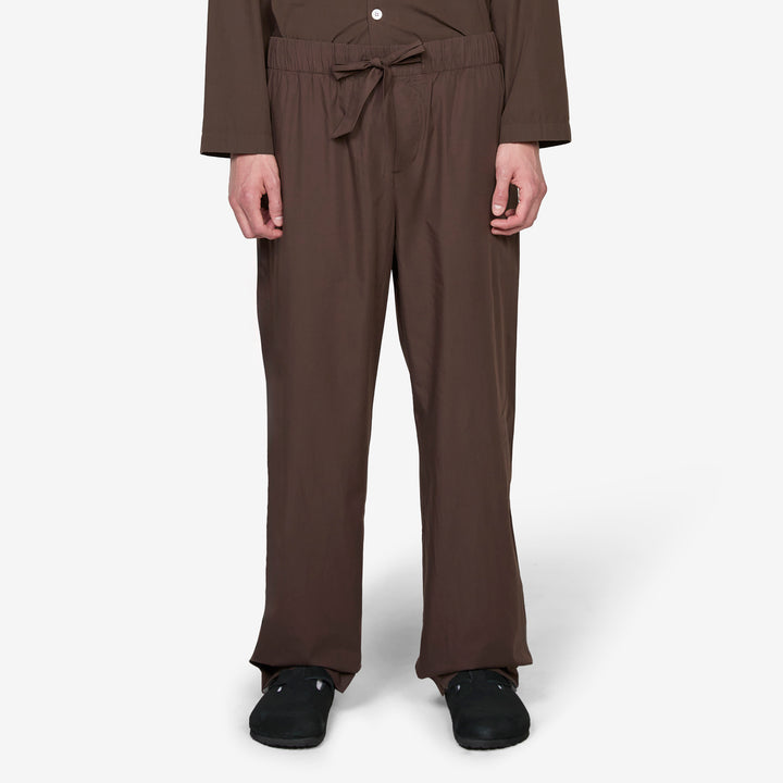 Cotton Poplin Pyjama Pants Coffee Front