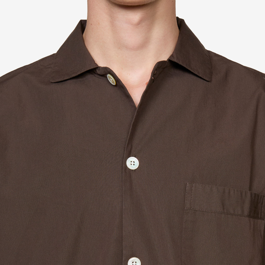 Cotton Poplin Pyjama Shirt Coffee Shirts