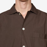 Cotton Poplin Pyjama Shirt Coffee
