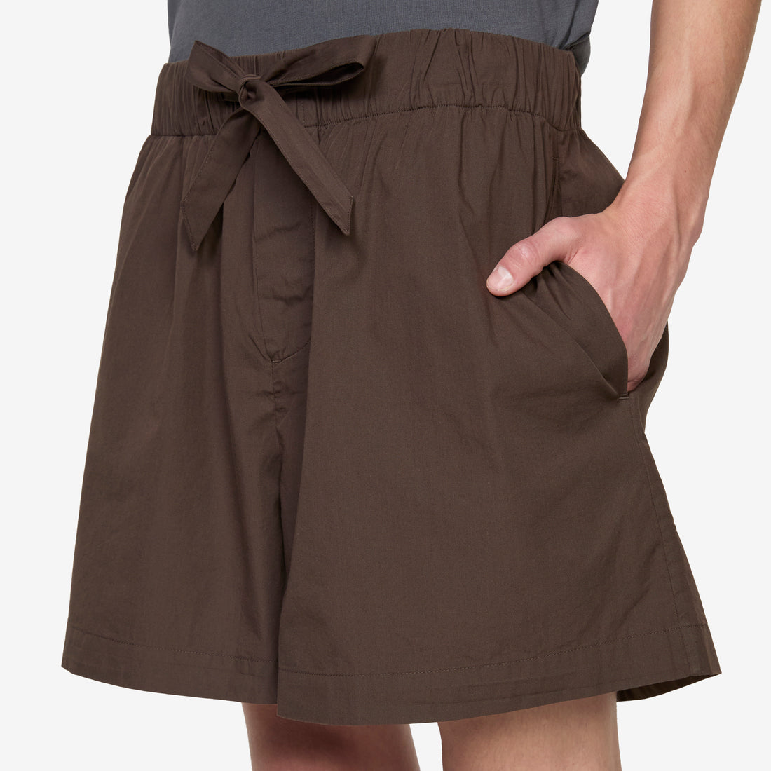 Cotton Poplin Pyjama Shorts Coffee Shorts