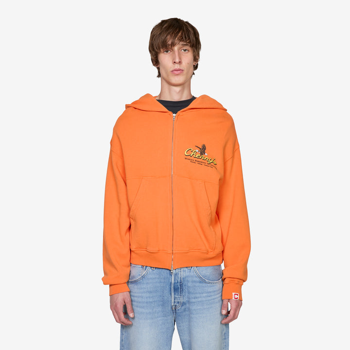 Outfitter Zip Up Hoodie Orange Front