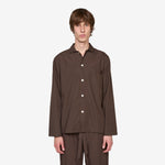 Cotton Poplin Pyjama Shirt Coffee