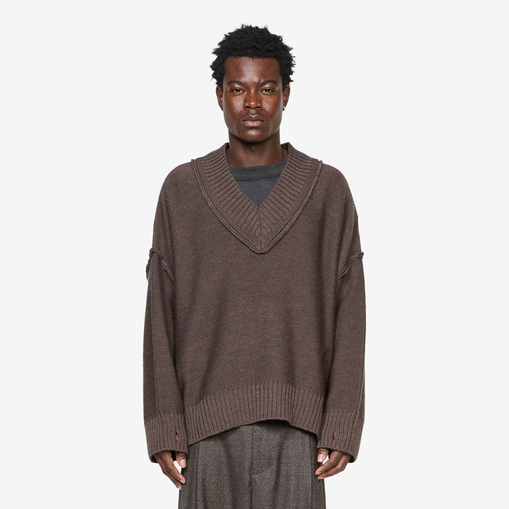 Daria V-Neck Jumper Graphite Front