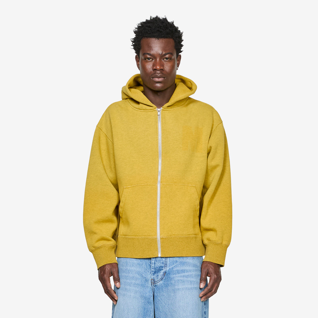 Hollow Zip Hoodie Yellow Jumpers
