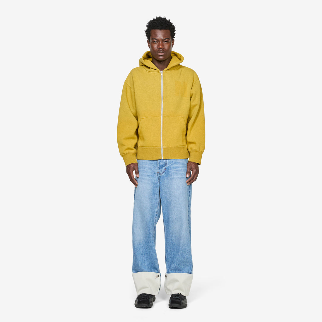 Hollow Zip Hoodie Yellow Jumpers