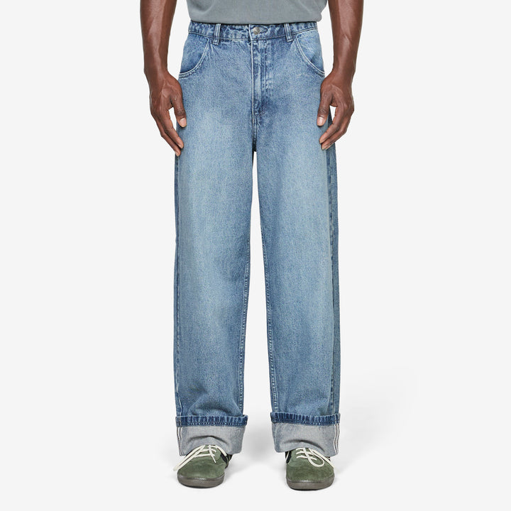 Song for the Mute x Adi008 Denim Pants Medium Blue Denim Front