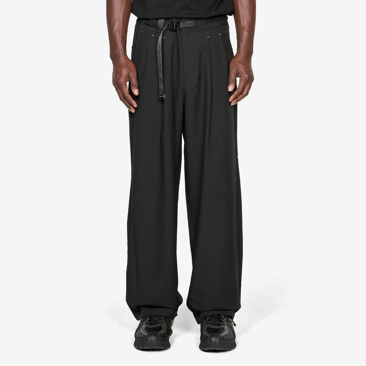 PE Melange Twill Wide Pants Black Front