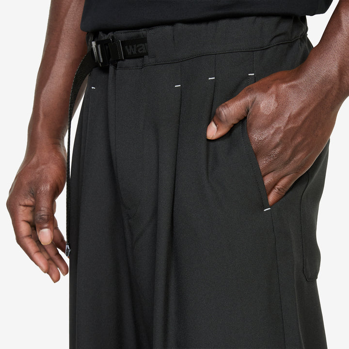 PE Melange Twill Wide Pants Black