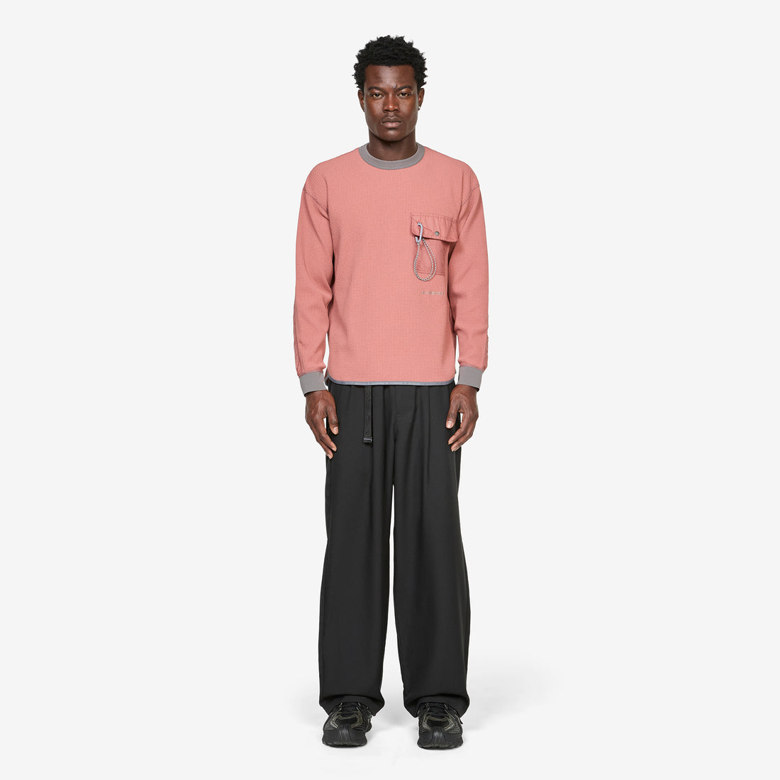 PE Waffle Longsleeve T-Shirt Pink Tees
