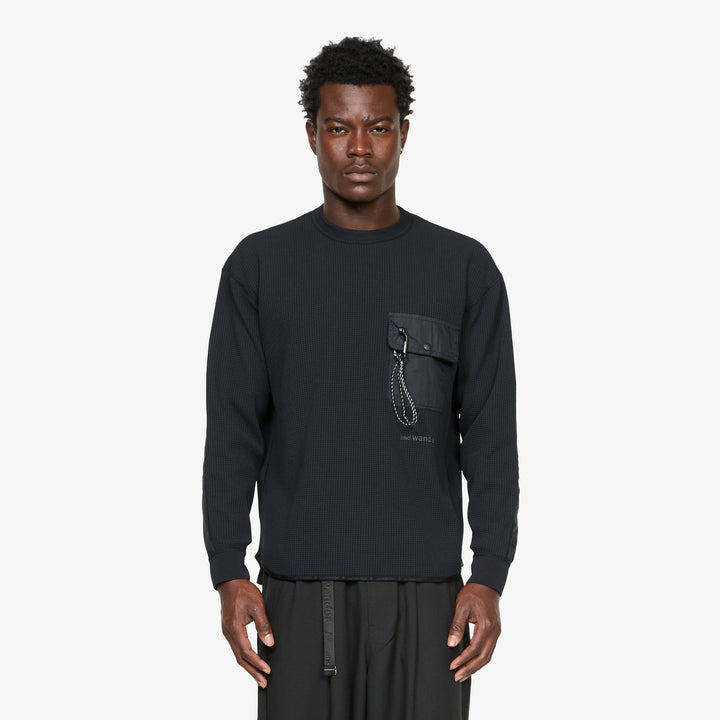 PE Waffle Longsleeve T-Shirt Black Front