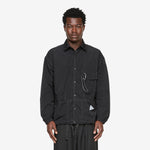 Crinkled Nylon Shirts Jacket Black