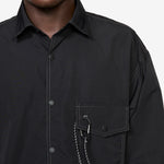 Crinkled Nylon Shirts Jacket Black