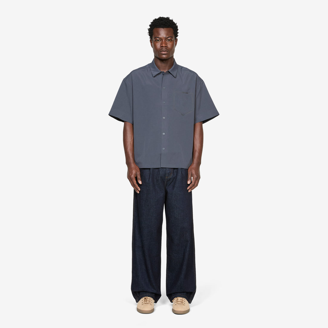 City Commuter Pack Poplin Short Sleeve Shirt Graphite Shirts