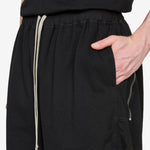 Long Boxers Butt Zip Black Compact Heavy Jersey