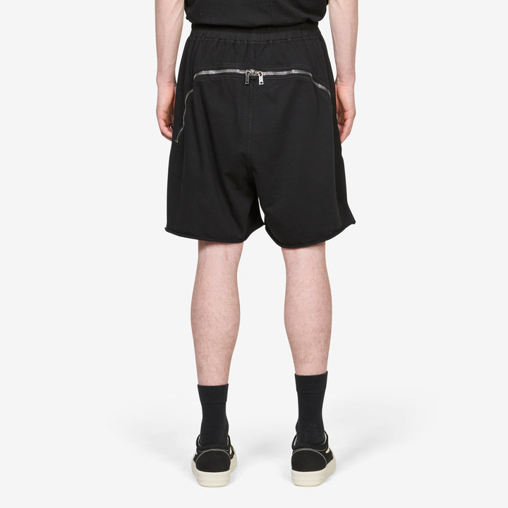 Long Boxers Butt Zip Black Compact Heavy Jersey