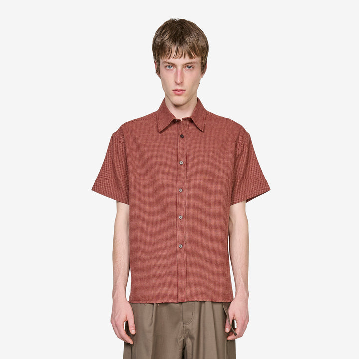 ABOVE THE CLOUDS x Hold Shirt Red Check Front