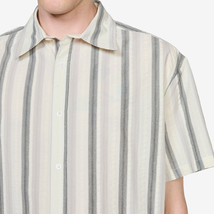 Hold Short Sleeve Shirt Grey | White Stripe