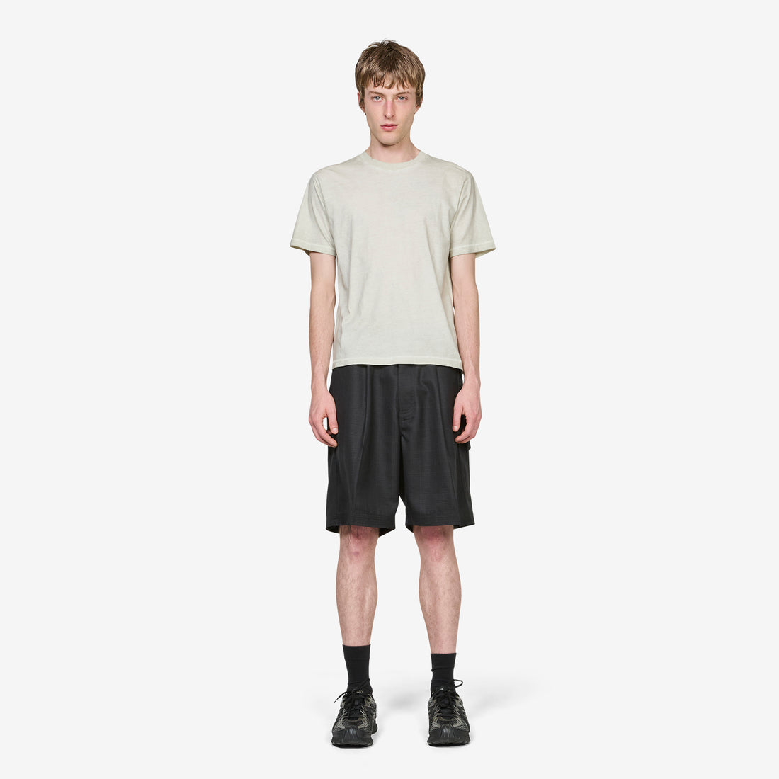 Cut Short Black Plaid Shorts