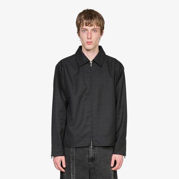 Zip Coach Black Plaid Front