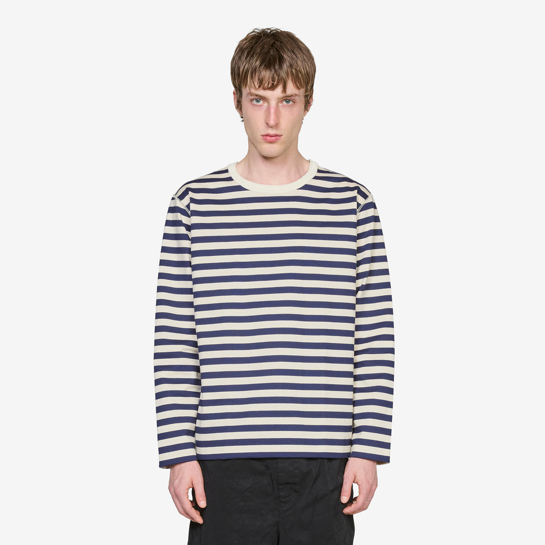 Longsleeve T-Shirt Natural | Navy Tees