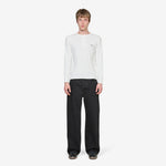 Rib Henley Longsleeve T-Shirt White