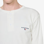 Rib Henley Longsleeve T-Shirt White