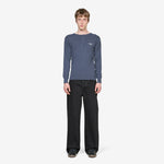 Rib Henley Longsleeve T-Shirt Pigment Navy