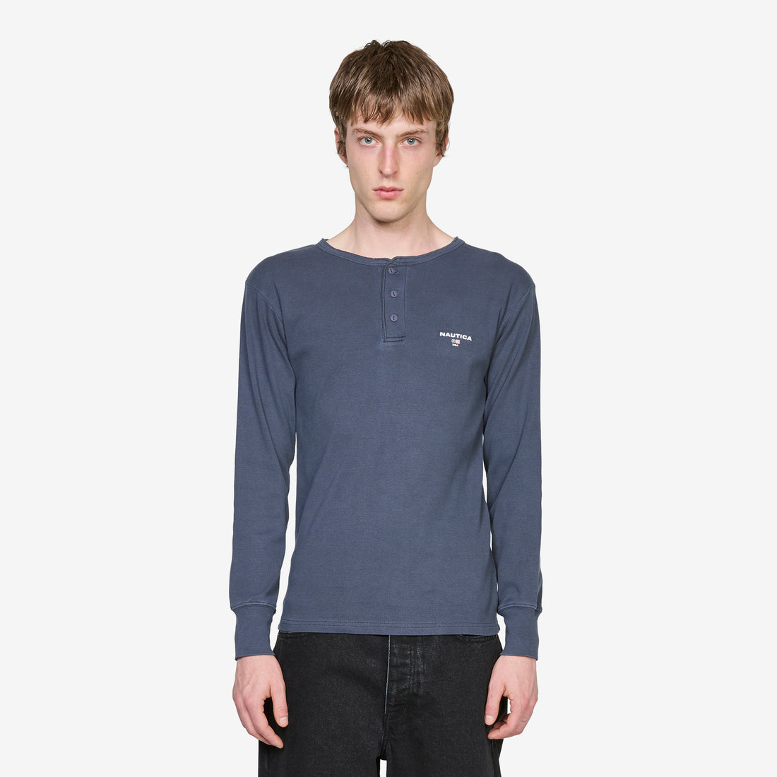 Rib Henley Longsleeve T-Shirt Pigment Navy Tees