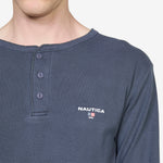 Rib Henley Longsleeve T-Shirt Pigment Navy