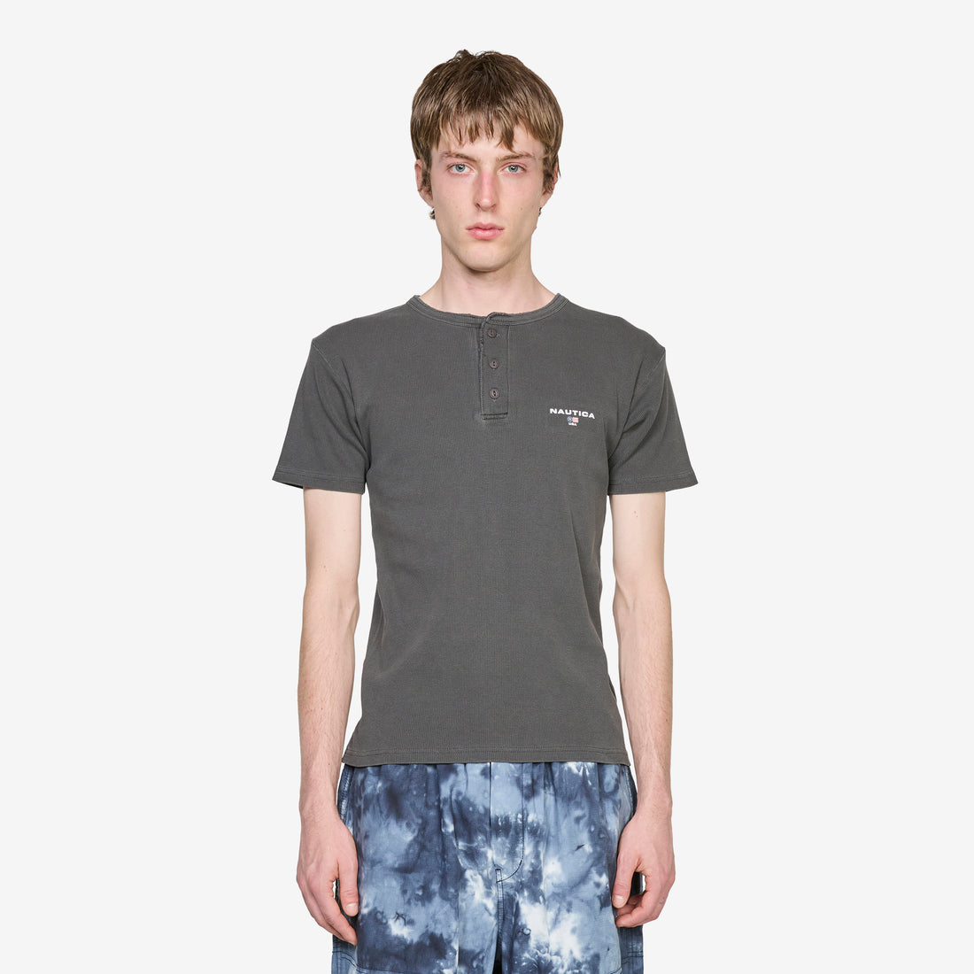 Rib Henley T-Shirt Pigment Charcoal Tees