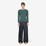 Rib Henley Longsleeve T-Shirt Pigment Olive
