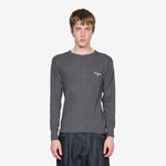 Rib Henley Longsleeve T-Shirt Charcoal