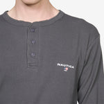 Rib Henley Longsleeve T-Shirt Charcoal