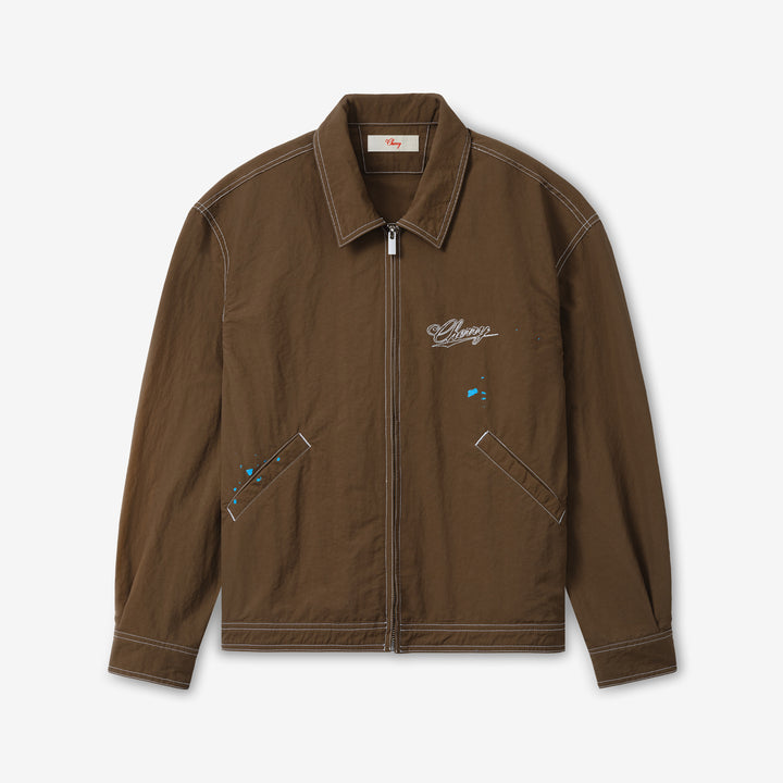 Nylon Running Jacket Brown Front