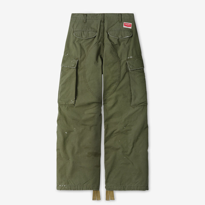 Wide Leg Cargo Pants Army Green