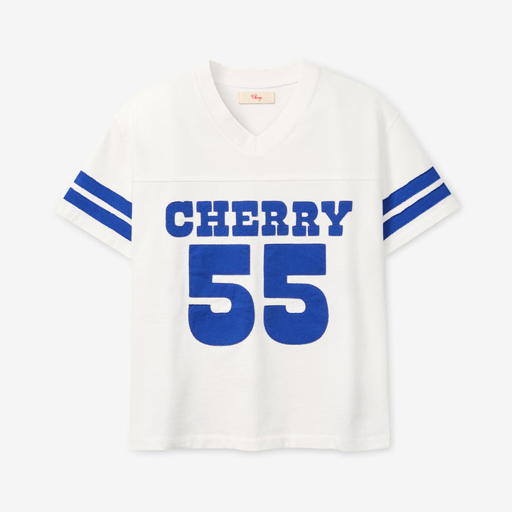 Applique Football Jersey Vintage White Front
