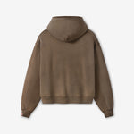 Western Athletic Zip Up Hoodie Brown