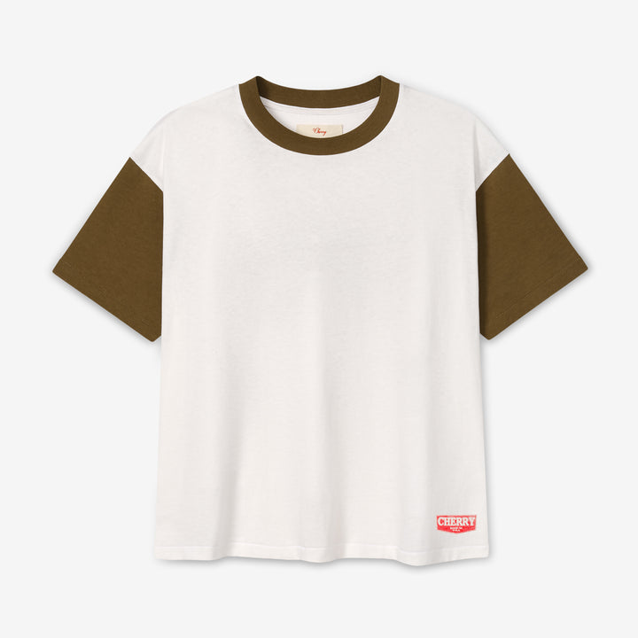 Safari Boxy Ringer T-Shirt Turquoise Front